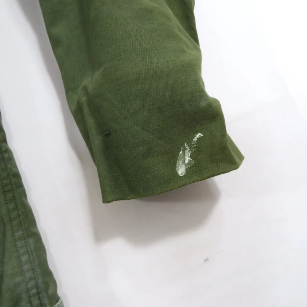 Military Vietnam War USN A-2 DECK JACKET Heavy Cotton Lined Green S 1970s